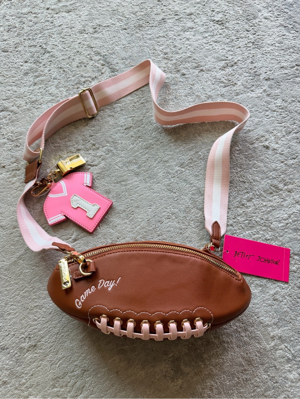 NWT Betsey Johnson Game Day Football Crossbody Bag